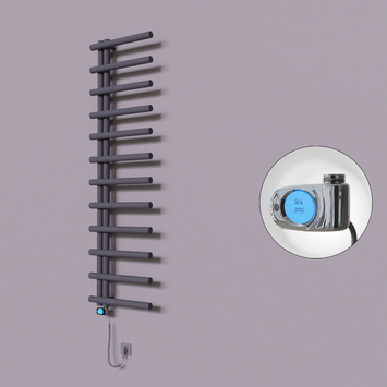 Radiva - Tuna Dekoratif Elektrikli Havlupan 500x1750 Koyu Antrasit (Musa Termostat) 600W