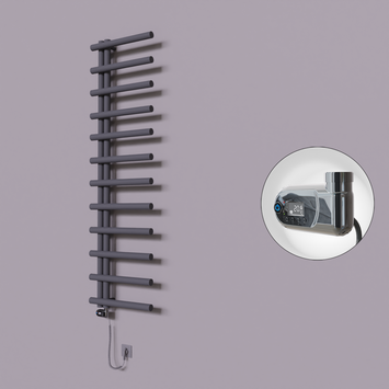 Radiva - Tuna Dekoratif Elektrikli Havlupan 500x1750 Koyu Antrasit (Thesis Termostat) 600W