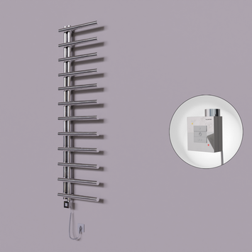 Radiva - Tuna Dekoratif Elektrikli Havlupan 500x1750 Krom (KTX1 Termostat) 300W Spiral Kablolu