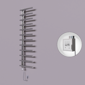 Radiva - Tuna Dekoratif Elektrikli Havlupan 500x1750 Krom (KTX3 Termostat) 300W Spiral Kablolu