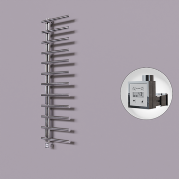 Radiva - Tuna Dekoratif Elektrikli Havlupan 500x1750 Krom (KTX3 Termostat) 300W
