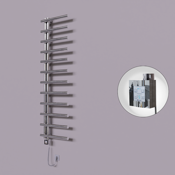 Radiva - Tuna Dekoratif Elektrikli Havlupan 500x1750 Krom (KTX4 Termostat) 300W Spiral Kablolu