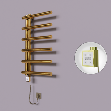 Radiva - Tuna Dekoratif Elektrikli Havlupan 500x850 Altın (KTX3 Termostat) 200W Spiral Kablolu