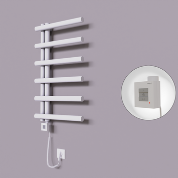 Radiva - Tuna Dekoratif Elektrikli Havlupan 500x850 Beyaz (KTX1 Termostat) 300W Spiral Kablolu