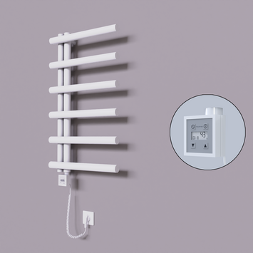 Radiva - Tuna Dekoratif Elektrikli Havlupan 500x850 Beyaz (KTX3 Termostat) 300W Spiral Kablolu