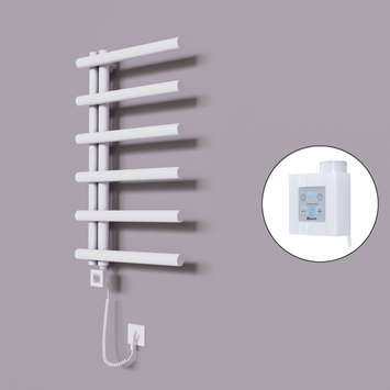 Radiva - Tuna Dekoratif Elektrikli Havlupan 500x850 Beyaz (KTX4 Termostat) 300W Spiral Kablolu