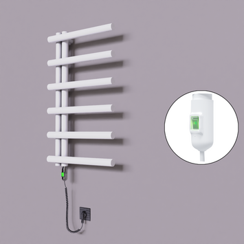 Radiva - Tuna Dekoratif Elektrikli Havlupan 500x850 Beyaz (On/Off Düğmeli) 300W