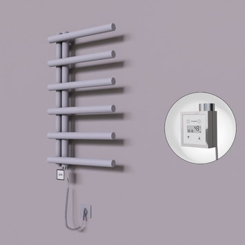 Radiva - Tuna Dekoratif Elektrikli Havlupan 500x850 Gri (KTX3 Termostat) 300W Spiral Kablolu