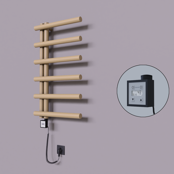 Radiva - Tuna Dekoratif Elektrikli Havlupan 500x850 Kapuçino (KTX3 Termostat) 300W Spiral Kablolu