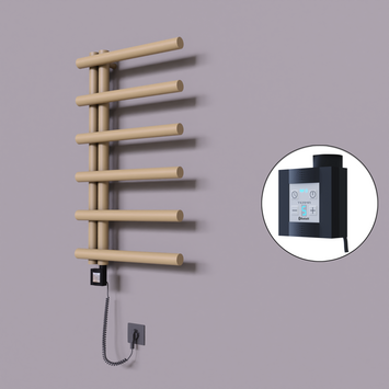 Radiva - Tuna Dekoratif Elektrikli Havlupan 500x850 Kapuçino (KTX4 Termostat) 300W Spiral Kablolu