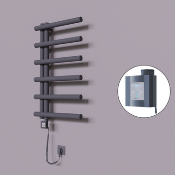Radiva - Tuna Dekoratif Elektrikli Havlupan 500x850 Koyu Antrasit (KTX4 Termostat) 300W Spiral Kablolu