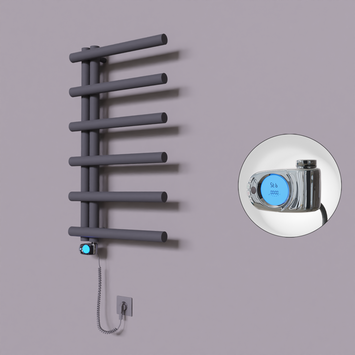 Radiva - Tuna Dekoratif Elektrikli Havlupan 500x850 Koyu Antrasit (Musa Termostat) 300W