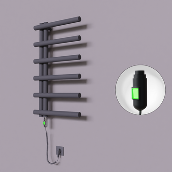 Radiva - Tuna Dekoratif Elektrikli Havlupan 500x850 Koyu Antrasit (On/Off Düğmeli) 300W