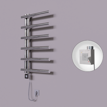 Radiva - Tuna Dekoratif Elektrikli Havlupan 500x850 Krom (KTX1 Termostat) 200W Spiral Kablolu