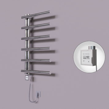 Radiva - Tuna Dekoratif Elektrikli Havlupan 500x850 Krom (KTX3 Termostat) 200W Spiral Kablolu