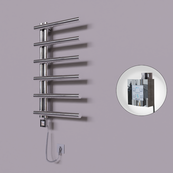  - Tuna Dekoratif Elektrikli Havlupan 500x850 Krom (KTX4 Termostat) 200W Spiral Kablolu