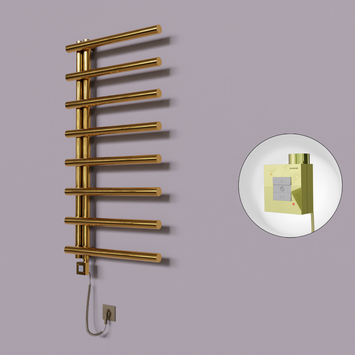 Radiva - Tuna Dekoratif Elektrikli Havlupan 600x1150 Altın (KTX1 Termostat) 300W Spiral Kablolu