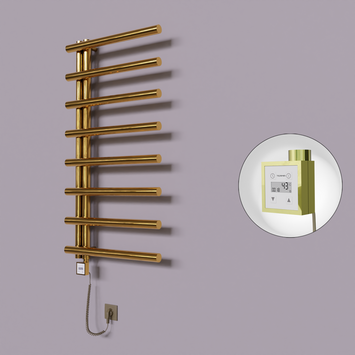 Radiva - Tuna Dekoratif Elektrikli Havlupan 600x1150 Altın (KTX3 Termostat) 300W Spiral Kablolu