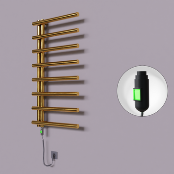 Radiva - Tuna Dekoratif Elektrikli Havlupan 600x1150 Altın (On/Off Düğmeli) 300W