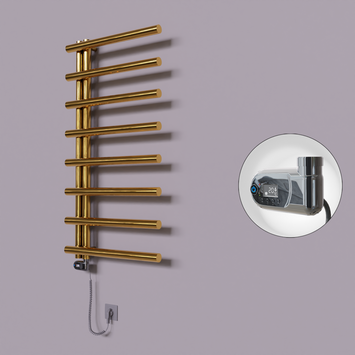 Radiva - Tuna Dekoratif Elektrikli Havlupan 600x1150 Altın (Thesis Termostat) 300W