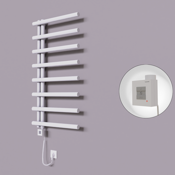 Radiva - Tuna Dekoratif Elektrikli Havlupan 600x1150 Beyaz (KTX1 Termostat) 600W Spiral Kablolu