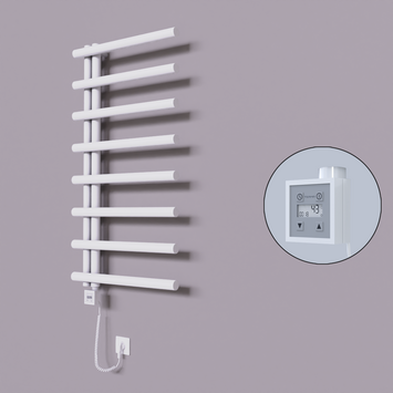 Radiva - Tuna Dekoratif Elektrikli Havlupan 600x1150 Beyaz (KTX3 Termostat) 600W Spiral Kablolu