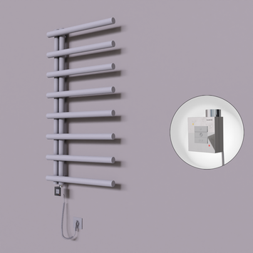 Radiva - Tuna Dekoratif Elektrikli Havlupan 600x1150 Gri (KTX1 Termostat) 600W Spiral Kablolu