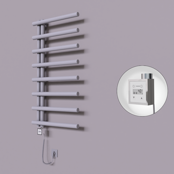 Radiva - Tuna Dekoratif Elektrikli Havlupan 600x1150 Gri (KTX3 Termostat) 600W Spiral Kablolu