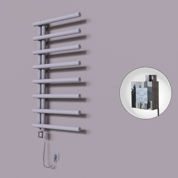 Radiva - Tuna Dekoratif Elektrikli Havlupan 600x1150 Gri (KTX4 Termostat) 600W Spiral Kablolu