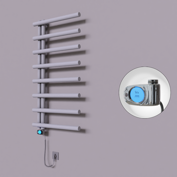 Radiva - Tuna Dekoratif Elektrikli Havlupan 600x1150 Gri (Musa Termostat) 600W