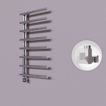 Radiva - Tuna Dekoratif Elektrikli Havlupan 600x1150 Krom (KTX1 Termostat) 300W