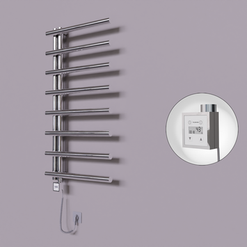 Radiva - Tuna Dekoratif Elektrikli Havlupan 600x1150 Krom (KTX3 Termostat) 300W Spiral Kablolu