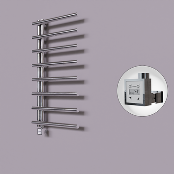 Radiva - Tuna Dekoratif Elektrikli Havlupan 600x1150 Krom (KTX3 Termostat) 300W
