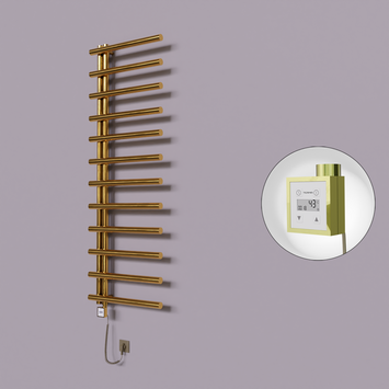 Radiva - Tuna Dekoratif Elektrikli Havlupan 600x1750 Altın (KTX3 Termostat) 600W Spiral Kablolu