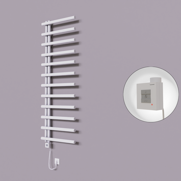 Radiva - Tuna Dekoratif Elektrikli Havlupan 600x1750 Beyaz (KTX1 Termostat) 1000W Spiral Kablolu