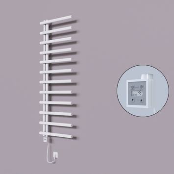 Radiva - Tuna Dekoratif Elektrikli Havlupan 600x1750 Beyaz (KTX3 Termostat) 1000W Spiral Kablolu