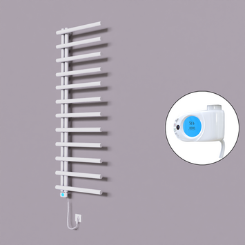 Radiva - Tuna Dekoratif Elektrikli Havlupan 600x1750 Beyaz (Musa Termostat) 900W