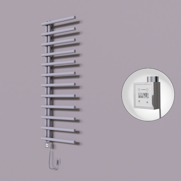 Radiva - Tuna Dekoratif Elektrikli Havlupan 600x1750 Gri (KTX3 Termostat) 1000W Spiral Kablolu