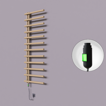 Radiva - Tuna Dekoratif Elektrikli Havlupan 600x1750 Kapuçino (On/Off Düğmeli) 900W