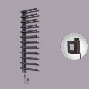 - Tuna Dekoratif Elektrikli Havlupan 600x1750 Koyu Antrasit (KTX1 Termostat) 1000W Spiral Kablolu  - Tuna Dekoratif Elektrikli Havlupan 600x1750 Koyu Antrasit (KTX1 Termostat) 1000W Spiral Kablolu