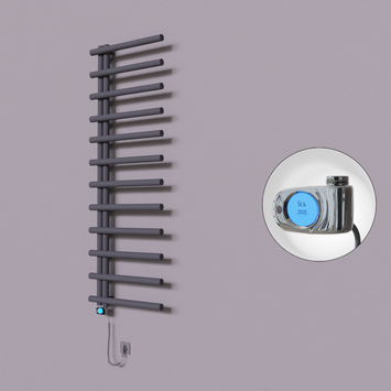 Radiva - Tuna Dekoratif Elektrikli Havlupan 600x1750 Koyu Antrasit (Musa Termostat) 900W