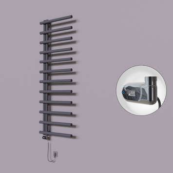 Radiva - Tuna Dekoratif Elektrikli Havlupan 600x1750 Koyu Antrasit (Thesis Termostat) 900W