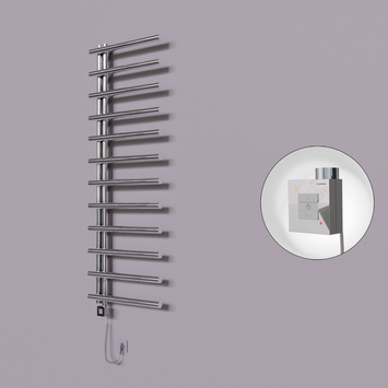 Radiva - Tuna Dekoratif Elektrikli Havlupan 600x1750 Krom (KTX1 Termostat) 600W Spiral Kablolu