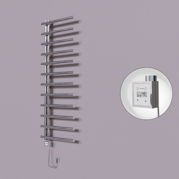 Radiva - Tuna Dekoratif Elektrikli Havlupan 600x1750 Krom (KTX3 Termostat) 600W Spiral Kablolu