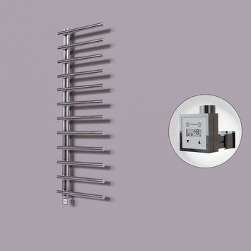 Radiva - Tuna Dekoratif Elektrikli Havlupan 600x1750 Krom (KTX3 Termostat) 600W