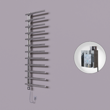 Radiva - Tuna Dekoratif Elektrikli Havlupan 600x1750 Krom (KTX4 Termostat) 600W Spiral Kablolu