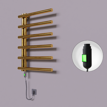 Radiva - Tuna Dekoratif Elektrikli Havlupan 600x850 Altın (On/Off Düğmeli) 200W