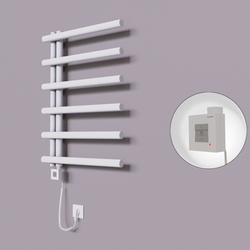 Radiva - Tuna Dekoratif Elektrikli Havlupan 600x850 Beyaz (KTX1 Termostat) 300W Spiral Kablolu