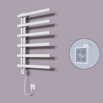 Radiva - Tuna Dekoratif Elektrikli Havlupan 600x850 Beyaz (KTX3 Termostat) 300W Spiral Kablolu