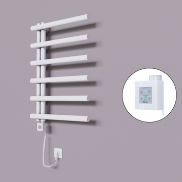 Radiva - Tuna Dekoratif Elektrikli Havlupan 600x850 Beyaz (KTX4 Termostat) 300W Spiral Kablolu